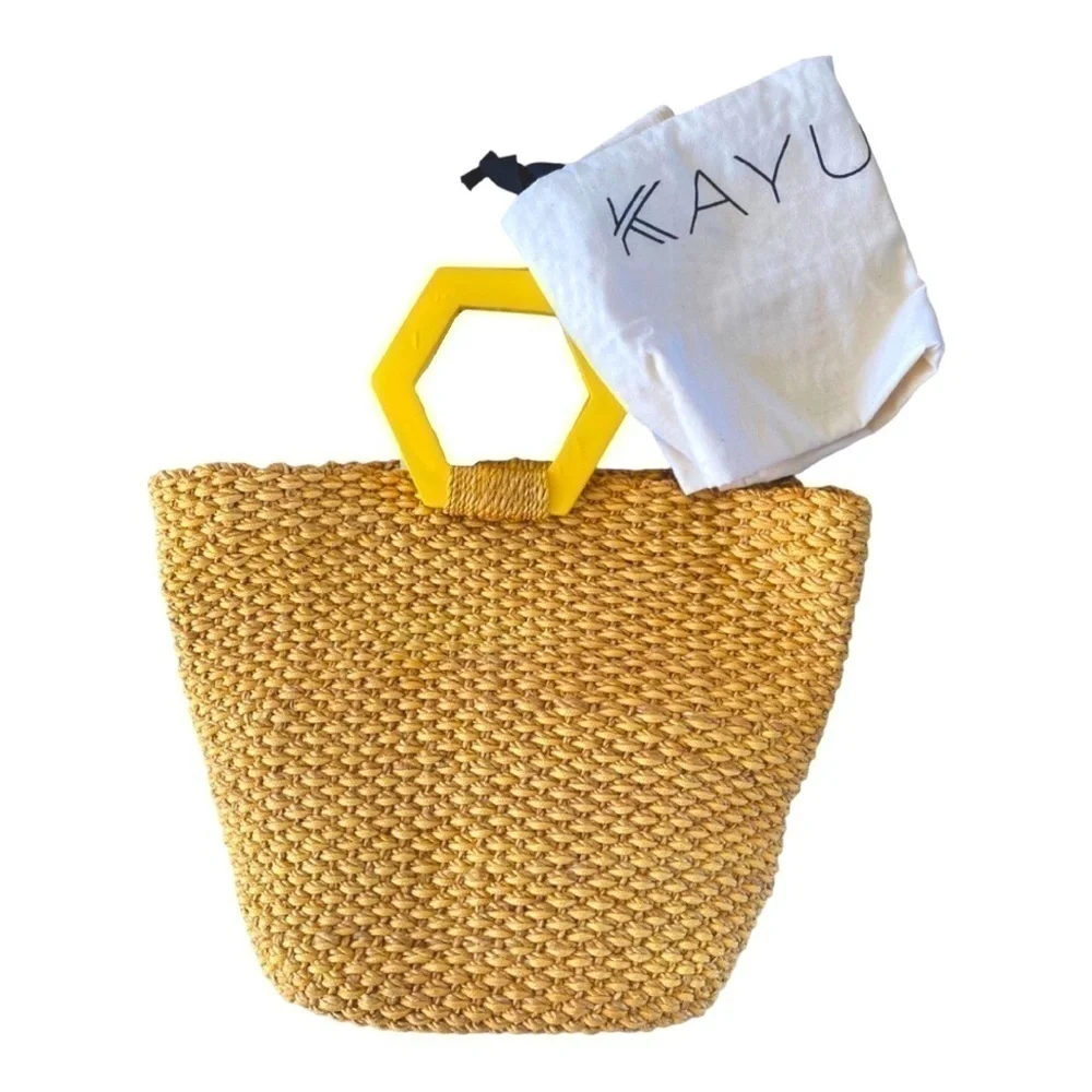 Kayu Raffia Geometric Handle Bag NWT - Picture 6 of 6